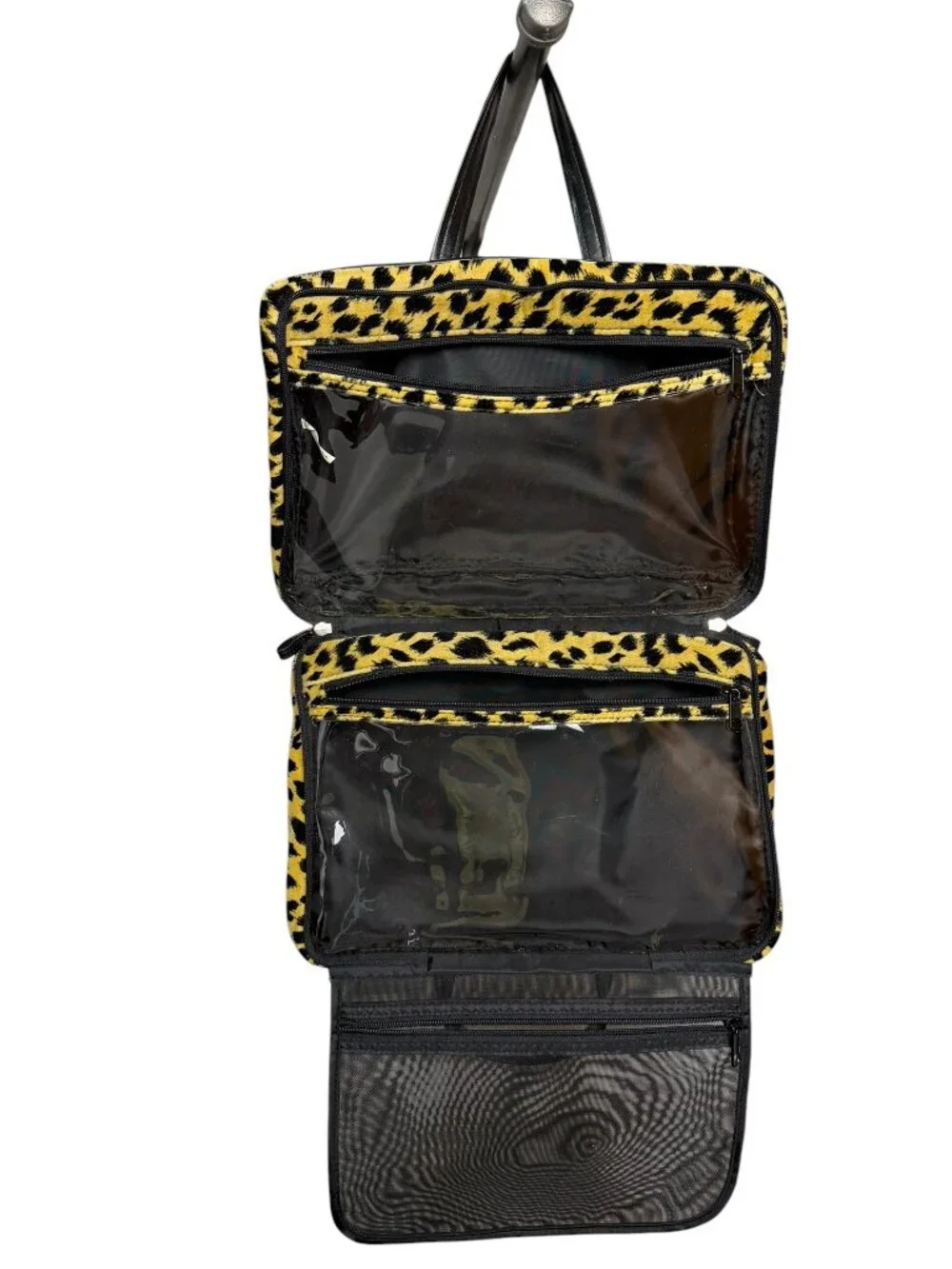 Leopard Print Hanging Travel Toiletry Cosmetic Organizer Bag